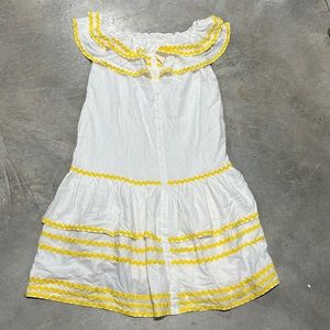 LisaMarieFernandez brand White w/yellow design dress‎ /Size L / E-6